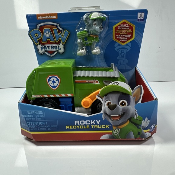 Spin Master Other - Paw Patrol Rocky Figure with Recycle Truck New